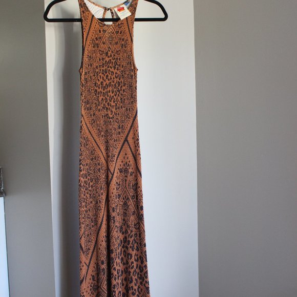 FARM Rio for Anthropologie Brown/Black Midi Dress - Picture 4 of 8